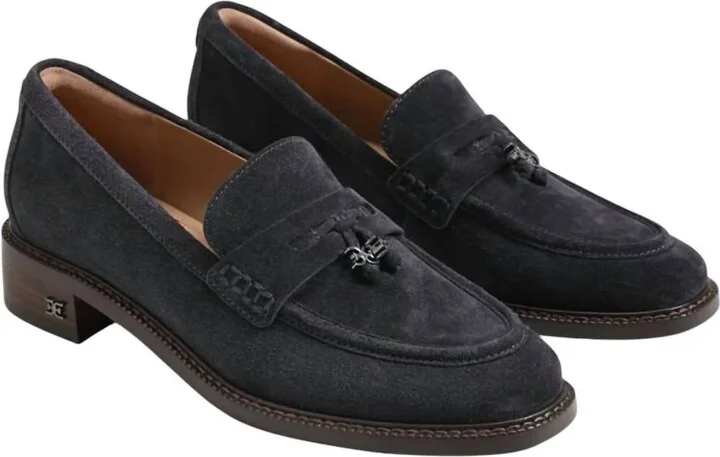 Women's Denise Tassel Penny Loafer In Blue Suede