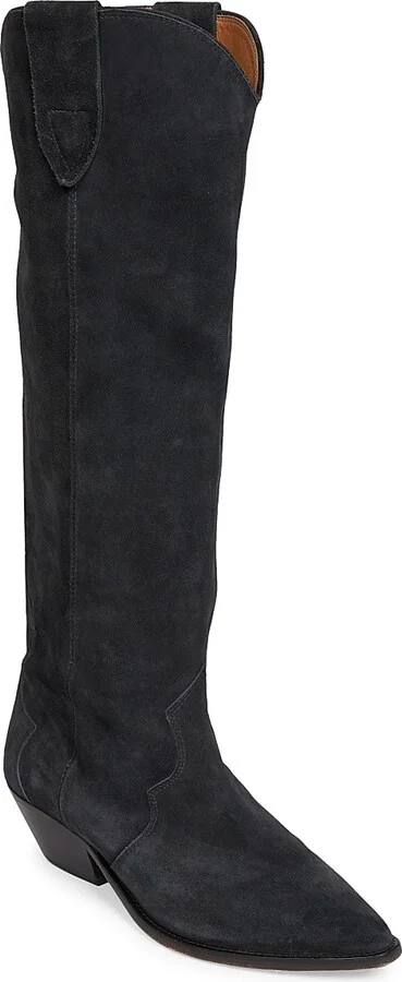 Women's Denvee 40MM Suede Tall Western Boots - Faded Black - Size 5 - Image 2