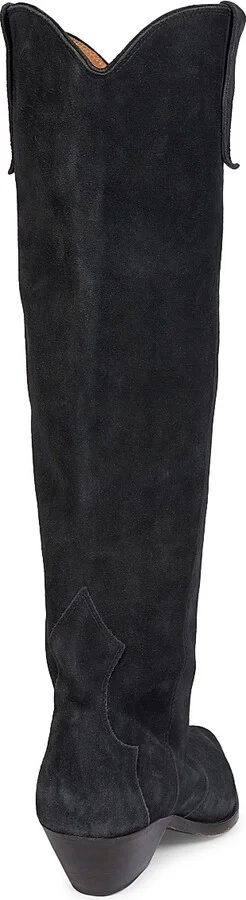 Women's Denvee 40MM Suede Tall Western Boots - Faded Black - Size 5 - Image 3