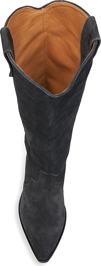 Women's Denvee 40MM Suede Tall Western Boots - Faded Black - Size 5 - Image 4