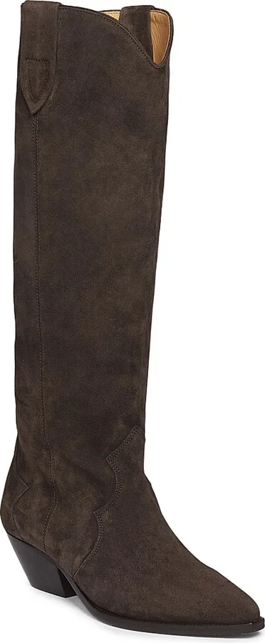 Women's Denvee 40MM Suede Tall Western Boots - Faded Black - Size 5 - Image 7