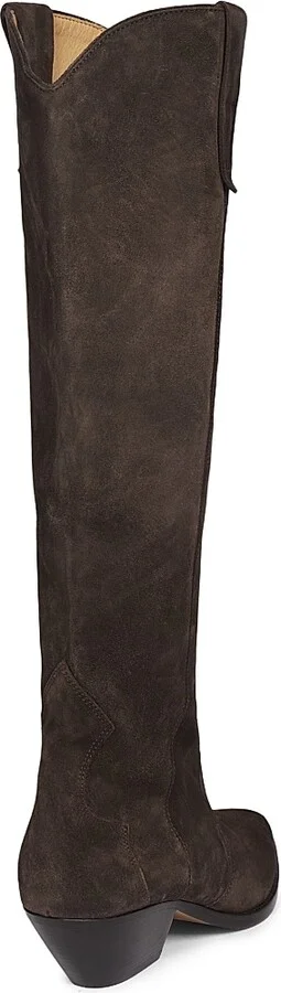 Women's Denvee 40MM Suede Tall Western Boots - Faded Black - Size 5 - Image 8