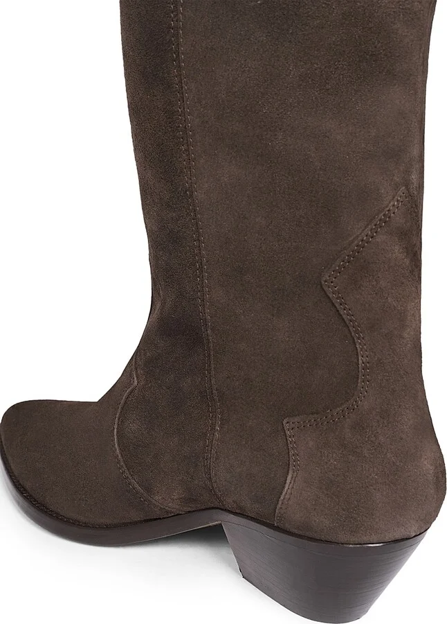 Women's Denvee 40MM Suede Tall Western Boots - Faded Black - Size 5 - Image 9