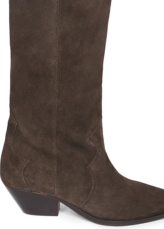 Women's Denvee 40MM Suede Tall Western Boots - Faded Black - Size 5 - Image 10