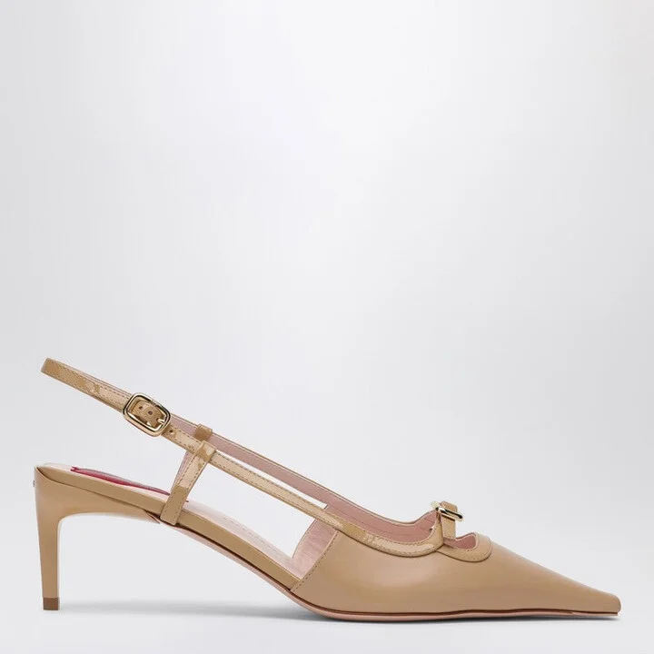 Women's Desert Leather Décolletés Slingback Viv'' Canard