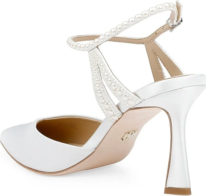 Women's Destinee 75MM Satin Pumps - White - Size 5 - Image 3