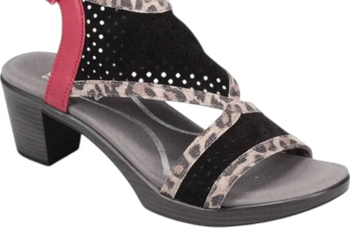 Women's Destiny Heels - Medium In Black/cheetah/kiss Red