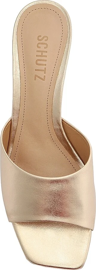 Women's Dethalia Metallic Leather Sandals - Platina - Size 5 - Image 4