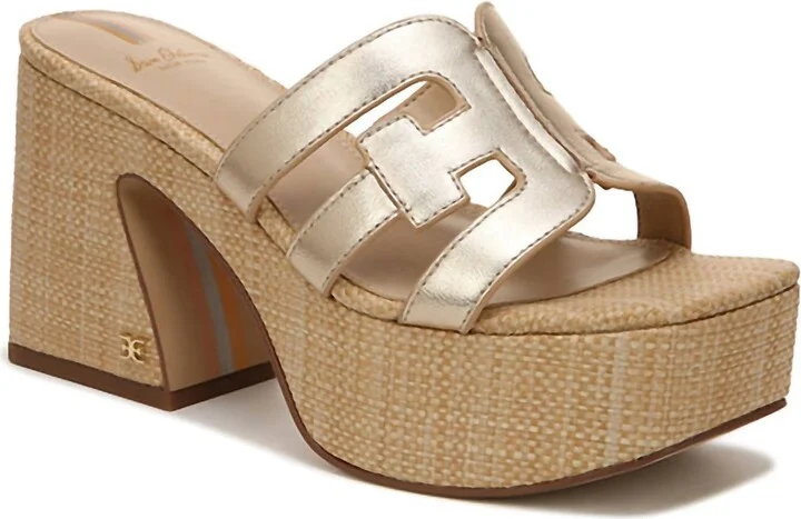 Women's Dev Platform Sandal In Gold Leaf
