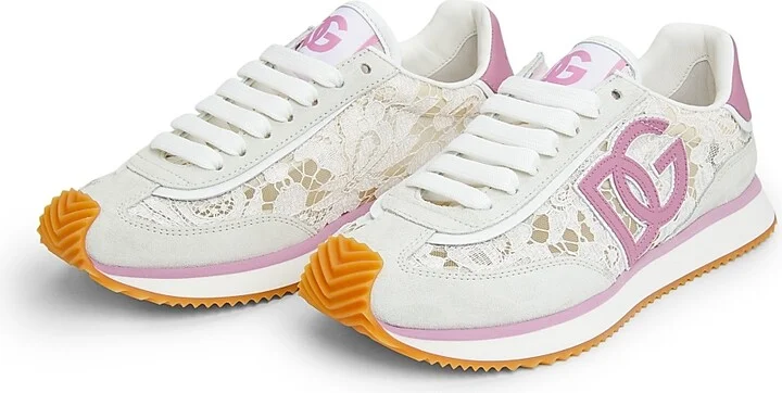 Women's DG Cushion Low-Top Sneakers - Bianco Rosa - Size 5 - Image 2