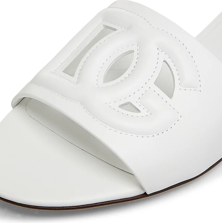 Women's DG Interlocked Leather Sandals - White - Size 5 - Image 5