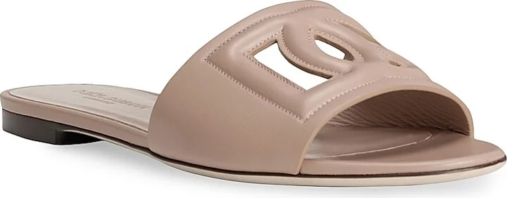 Women's DG Interlocked Leather Sandals - White - Size 5 - Image 7