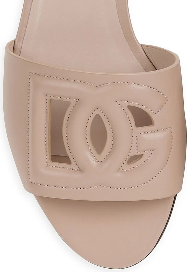 Women's DG Interlocked Leather Sandals - White - Size 5 - Image 9
