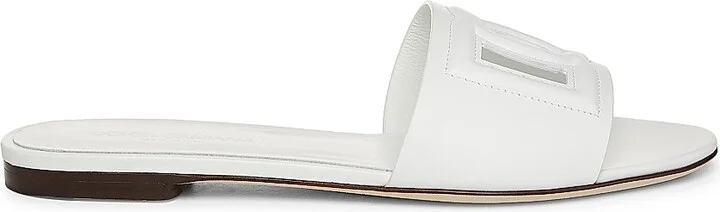 Women's DG Interlocked Leather Sandals - White - Size 5