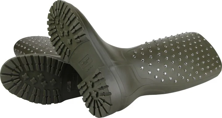 Women's Diamond Studs Olive Green Rubber Rain Boots - Image 8