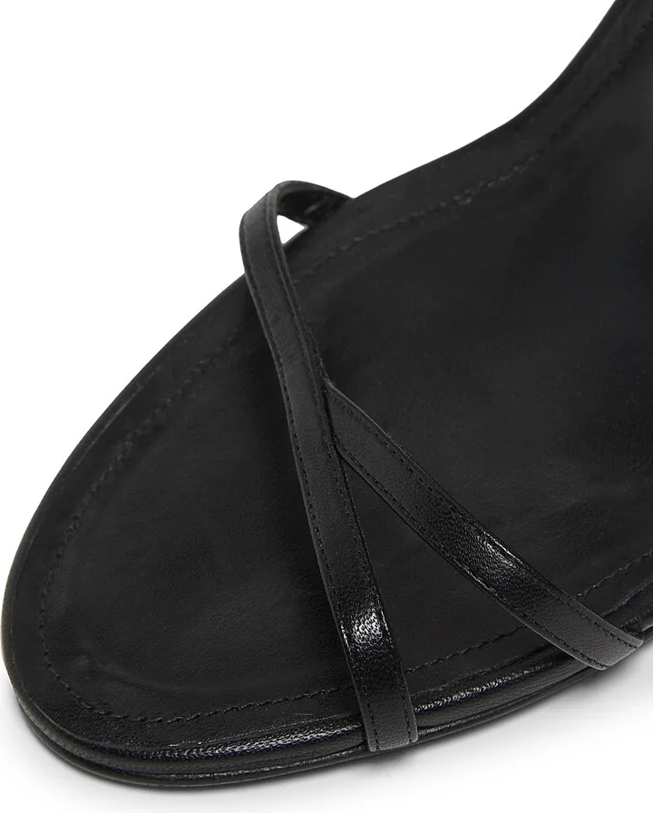 Women's Diana 100MM Leather Stiletto-Heel Sandals - Black Leather - Size 5 - Image 5