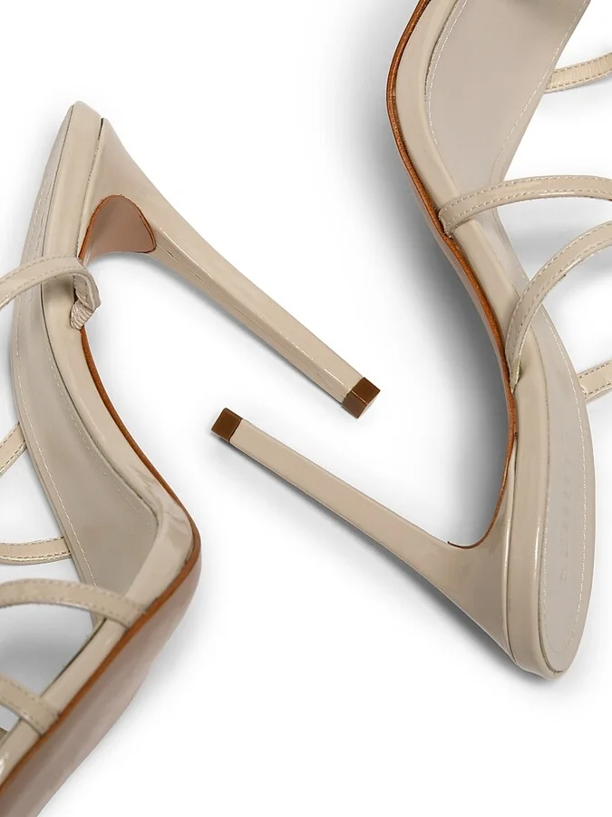 Women's Diana 100MM Leather Stiletto-Heel Sandals - Off White - Size 6.5 - Image 6