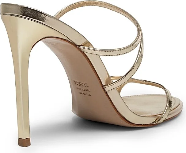 Women's Diana 100MM Metallic Stiletto Sandals - Platinum - Size 6.5 - Image 3