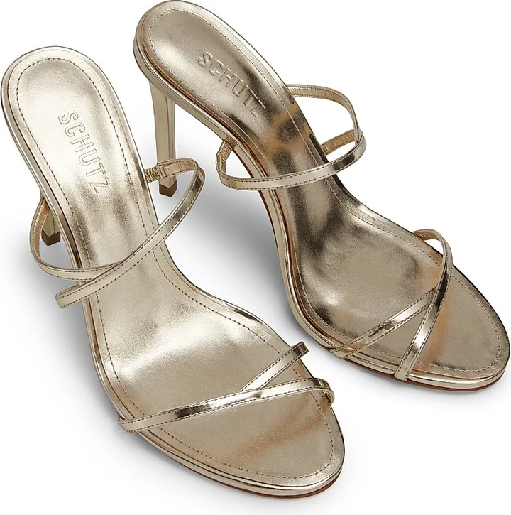 Women's Diana 100MM Metallic Stiletto Sandals - Platinum - Size 6.5 - Image 4