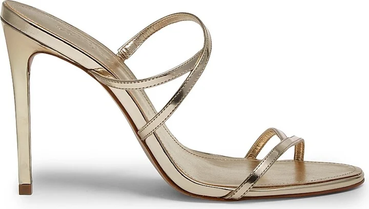 Women's Diana 100MM Metallic Stiletto Sandals - Platinum - Size 6.5