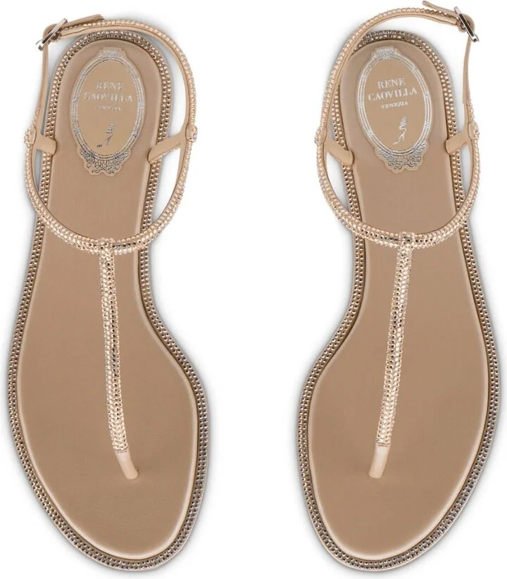 Women's Diana Sandal In Nude Satin-Silk Strass