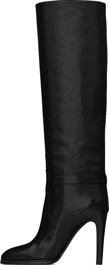 Women's Diane Boots In Grained Leather - Black - Size 5 - Image 4