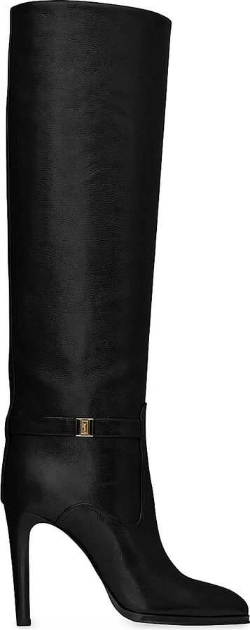 Women's Diane Boots In Grained Leather - Black - Size 5