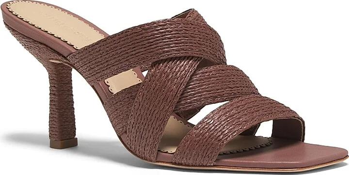 Women's Dina 80MM Raffia Sandals - Brown - Size 5 - Image 2