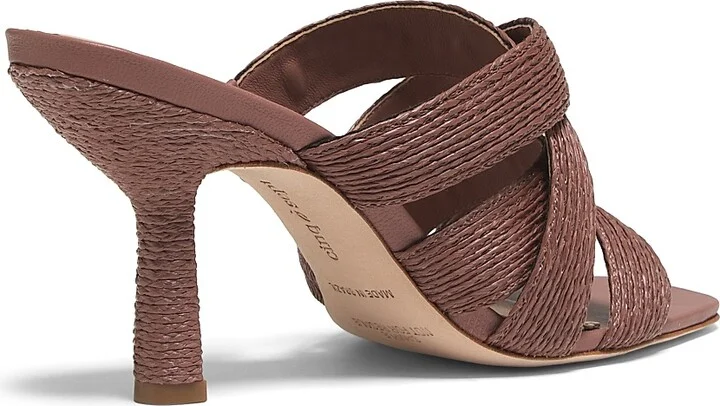 Women's Dina 80MM Raffia Sandals - Brown - Size 5 - Image 3