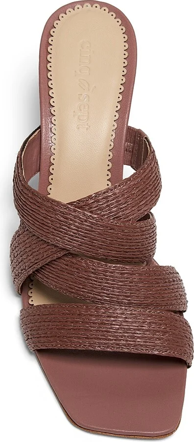 Women's Dina 80MM Raffia Sandals - Brown - Size 5 - Image 4