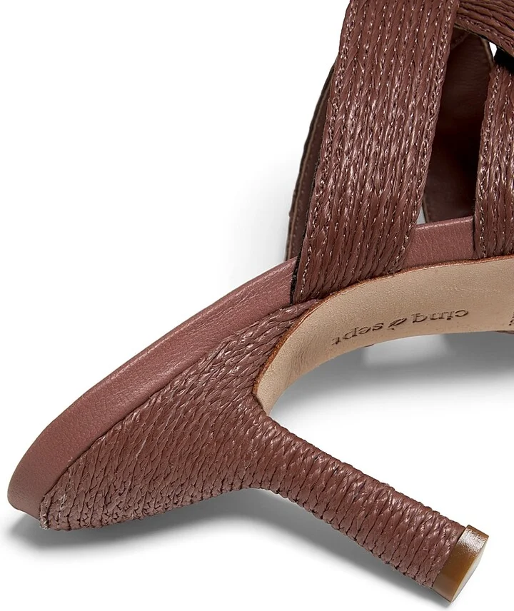 Women's Dina 80MM Raffia Sandals - Brown - Size 5 - Image 6