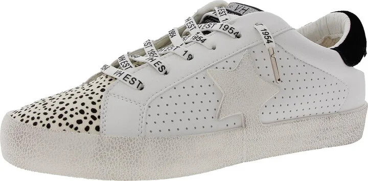 Womens Distressed Calf Hair Casual And Fashion Sneakers