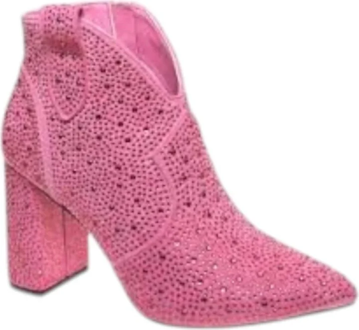 Women's Diva Rhinestone Boots In Pink