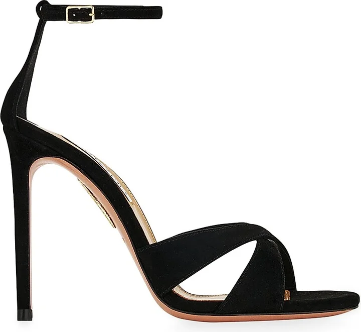 Women's Divine 105MM Suede Sandals - Black - Size 6.5