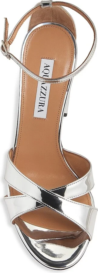 Women's Divine 85MM Metallic Block-Heel Sandals - Soft Gold - Size 5 - Image 8