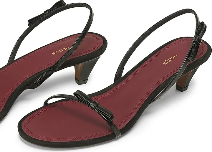 Women's Diwo 40MM Leather Slingback Sandals - Black - Size 5 - Image 2