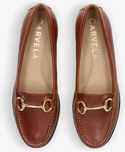 Womens Dk.Brn Com Click Horsebit-Embellished Leather Loafers Eur 41 / 8 Uk Women - Image 2