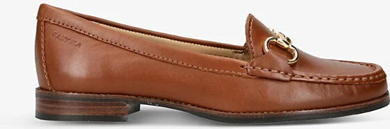 Womens Dk.Brn Com Click Horsebit-Embellished Leather Loafers Eur 41 / 8 Uk Women