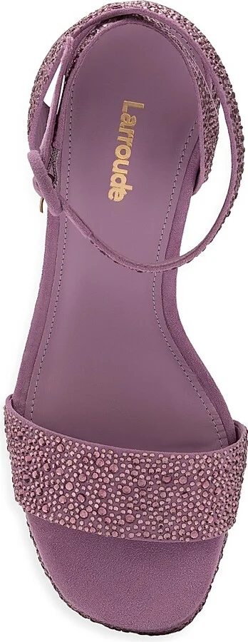 Women's Dolly Crystal-Embellished Platform Ankle-Strap Sandals - Lavander - Size 6.5 - Image 5