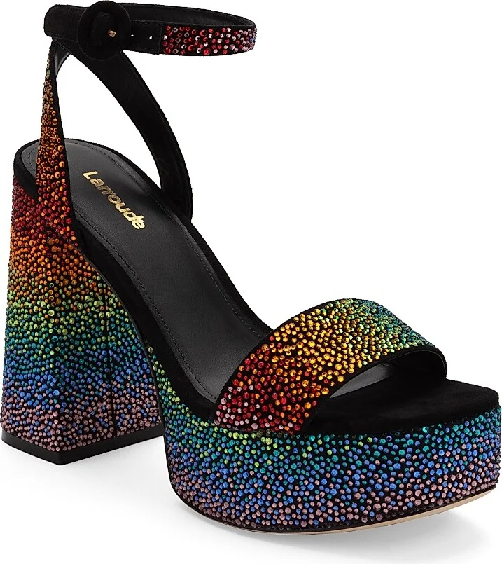 Women's Dolly Crystal Platform Ankle-Strap Sandals - Black Crystal Multi - Size 5 - Image 2