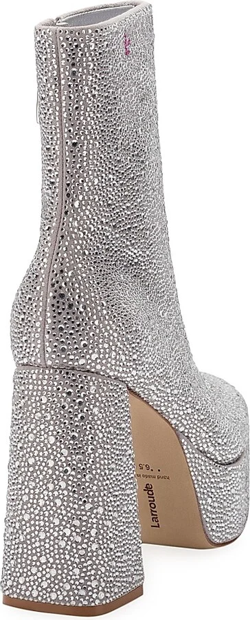 Women's Dolly Crystal Platform Boots - Light Gray - Size 7 - Image 3