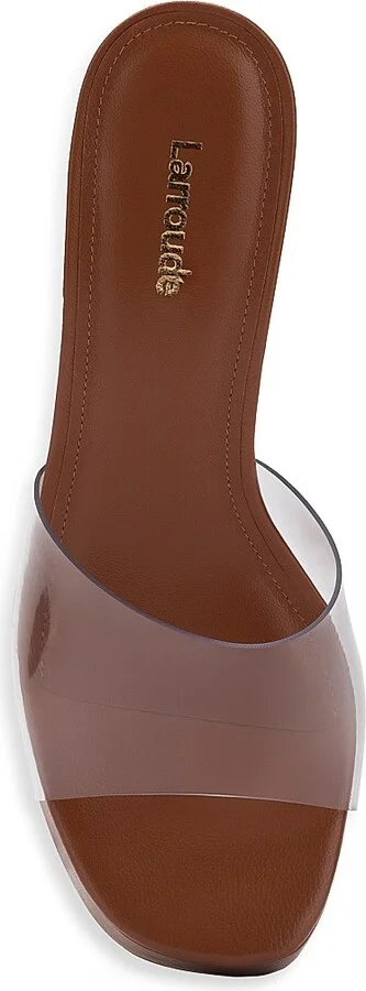 Women's Dolly Lucite Vinyl Platform Mules - Clear Caramel - Size 7.5 - Image 5