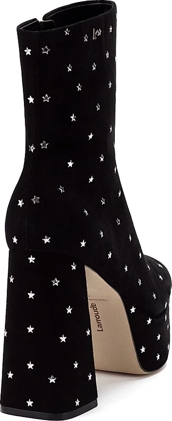 Women's Dolly Star-Embellished Suede Platform Boots - Black - Size 5 - Image 3