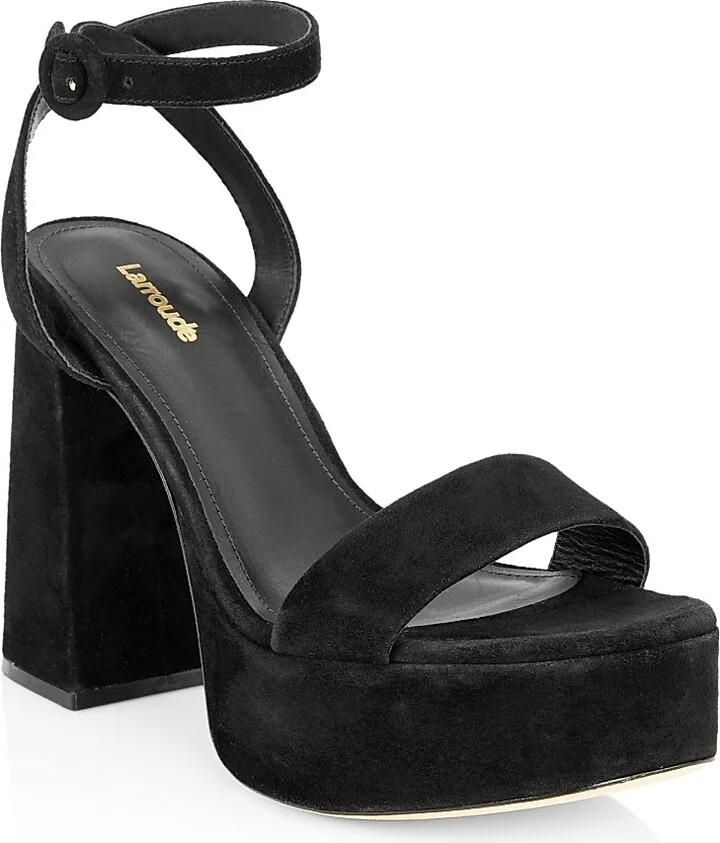 Women's Dolly Suede Platform Sandals - Black - Size 10 - Image 2
