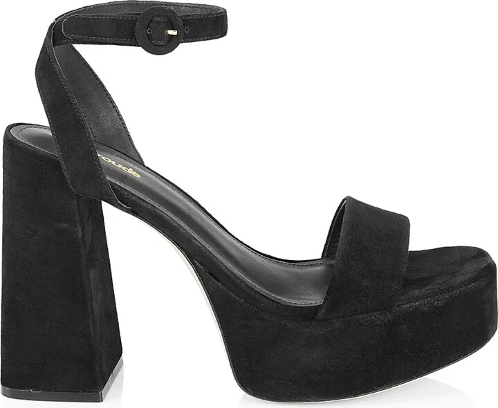 Women's Dolly Suede Platform Sandals - Black - Size 10