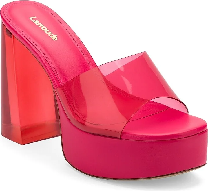 Women's Dolly Vinyl Platform Mules - Pink - Size 7 - Image 2