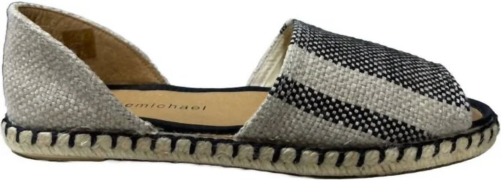 Women's Dominique Slip On Espadrille In Black/ Beige