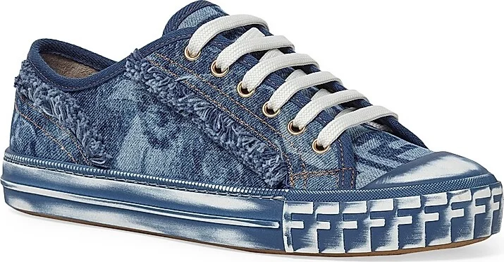 Women's Domino Frayed Denim Sneakers - Blue - Size 5 - Image 2