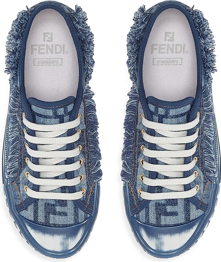 Women's Domino Frayed Denim Sneakers - Blue - Size 5 - Image 4