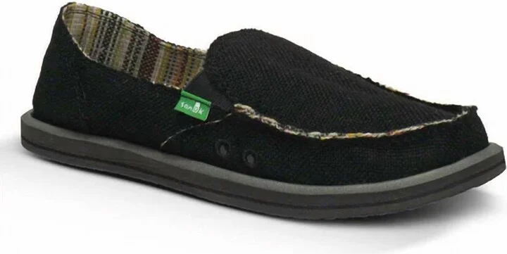 Women's Donna Slip On In Black Hemp
